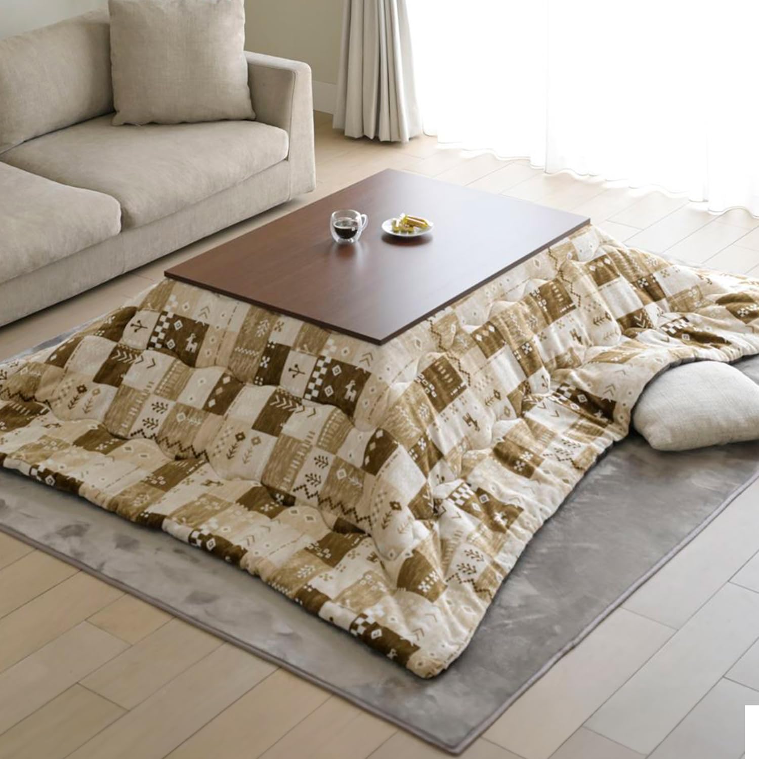 ホワイト×ブラウン こたつ 掛け布団 セット ホワイト×ブラウン こたつ 掛け布団 セット